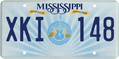 MS license plate XKI148