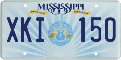 MS license plate XKI150