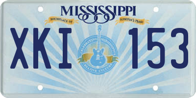 MS license plate XKI153