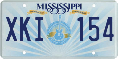 MS license plate XKI154