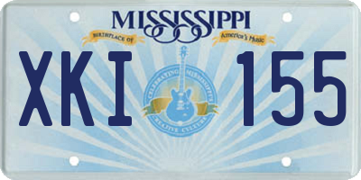 MS license plate XKI155