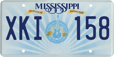 MS license plate XKI158