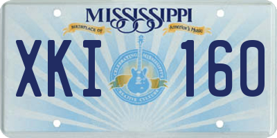 MS license plate XKI160