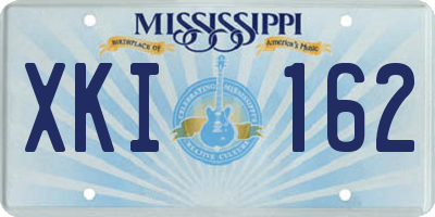MS license plate XKI162