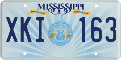 MS license plate XKI163