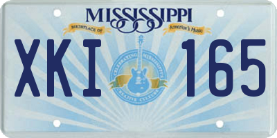 MS license plate XKI165