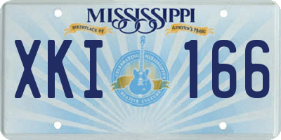 MS license plate XKI166
