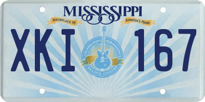 MS license plate XKI167