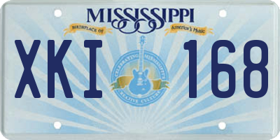 MS license plate XKI168