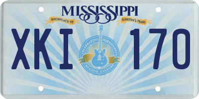 MS license plate XKI170