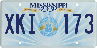 MS license plate XKI173