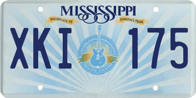 MS license plate XKI175
