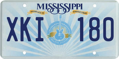 MS license plate XKI180