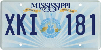 MS license plate XKI181