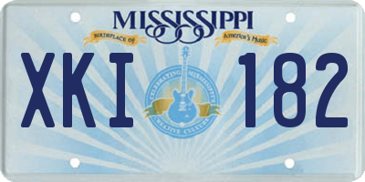 MS license plate XKI182