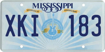 MS license plate XKI183