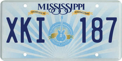 MS license plate XKI187