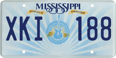 MS license plate XKI188