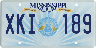 MS license plate XKI189