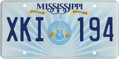 MS license plate XKI194