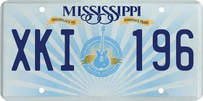 MS license plate XKI196