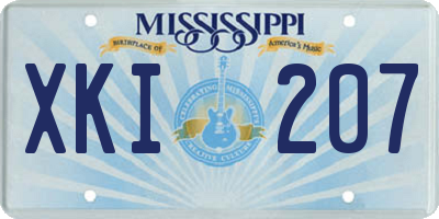 MS license plate XKI207