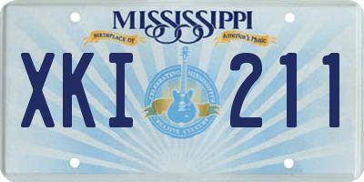 MS license plate XKI211