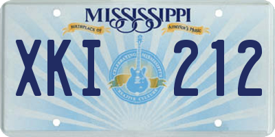 MS license plate XKI212