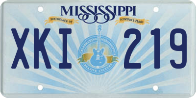 MS license plate XKI219