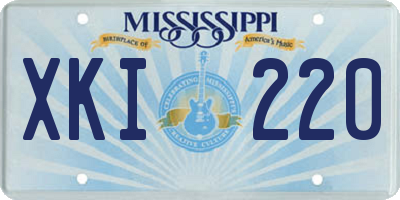 MS license plate XKI220