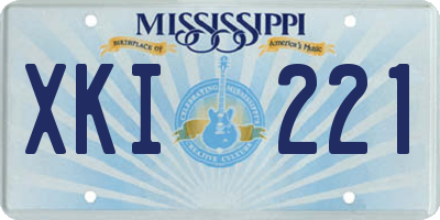 MS license plate XKI221