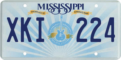 MS license plate XKI224