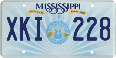 MS license plate XKI228