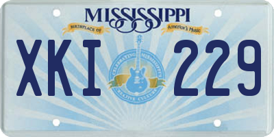 MS license plate XKI229