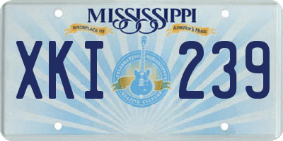 MS license plate XKI239