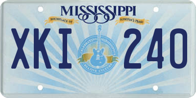 MS license plate XKI240