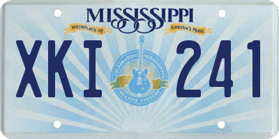 MS license plate XKI241