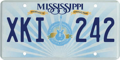 MS license plate XKI242
