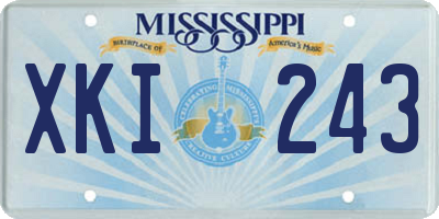 MS license plate XKI243