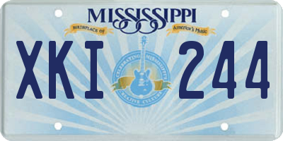 MS license plate XKI244