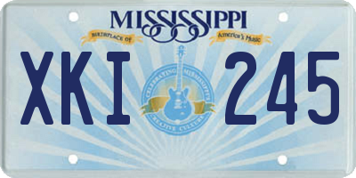 MS license plate XKI245