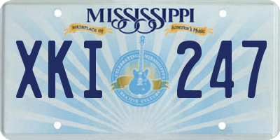 MS license plate XKI247