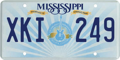 MS license plate XKI249