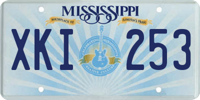 MS license plate XKI253
