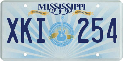 MS license plate XKI254