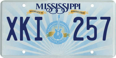 MS license plate XKI257