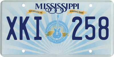 MS license plate XKI258