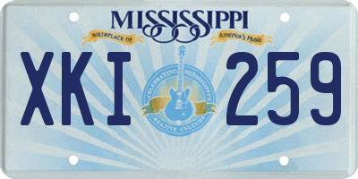 MS license plate XKI259