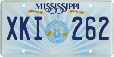 MS license plate XKI262
