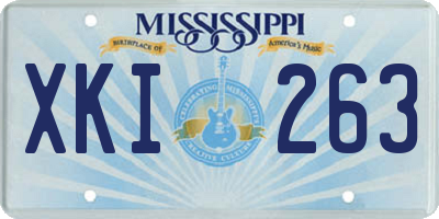 MS license plate XKI263